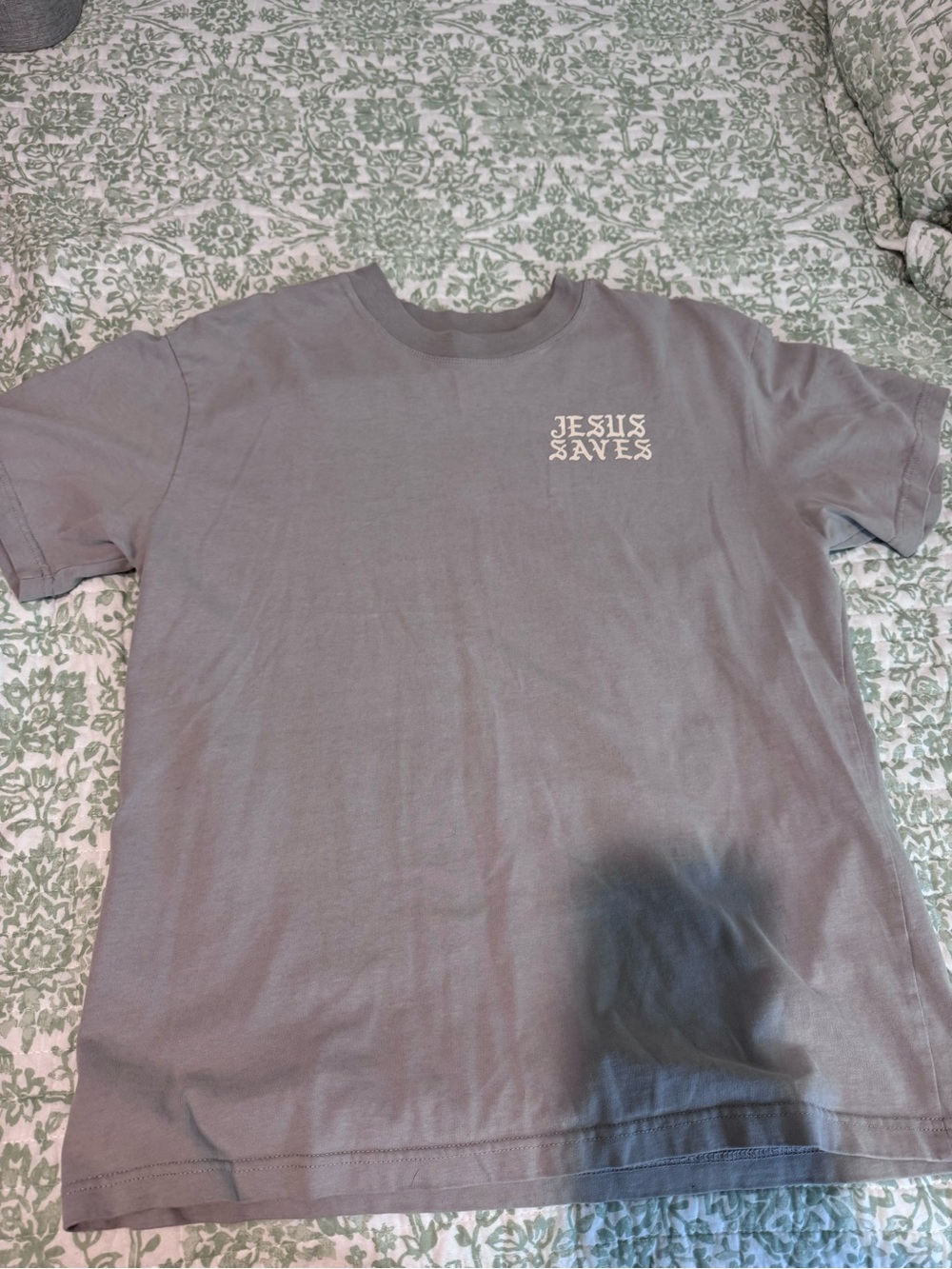 Men's Gray 'Jesus Saves' Short Sleeve Graphic Tee